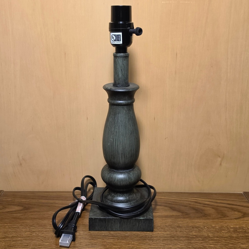 Rustic Greenish Black Table Lamp Base 14" Tall E26 Socket Brand New *
